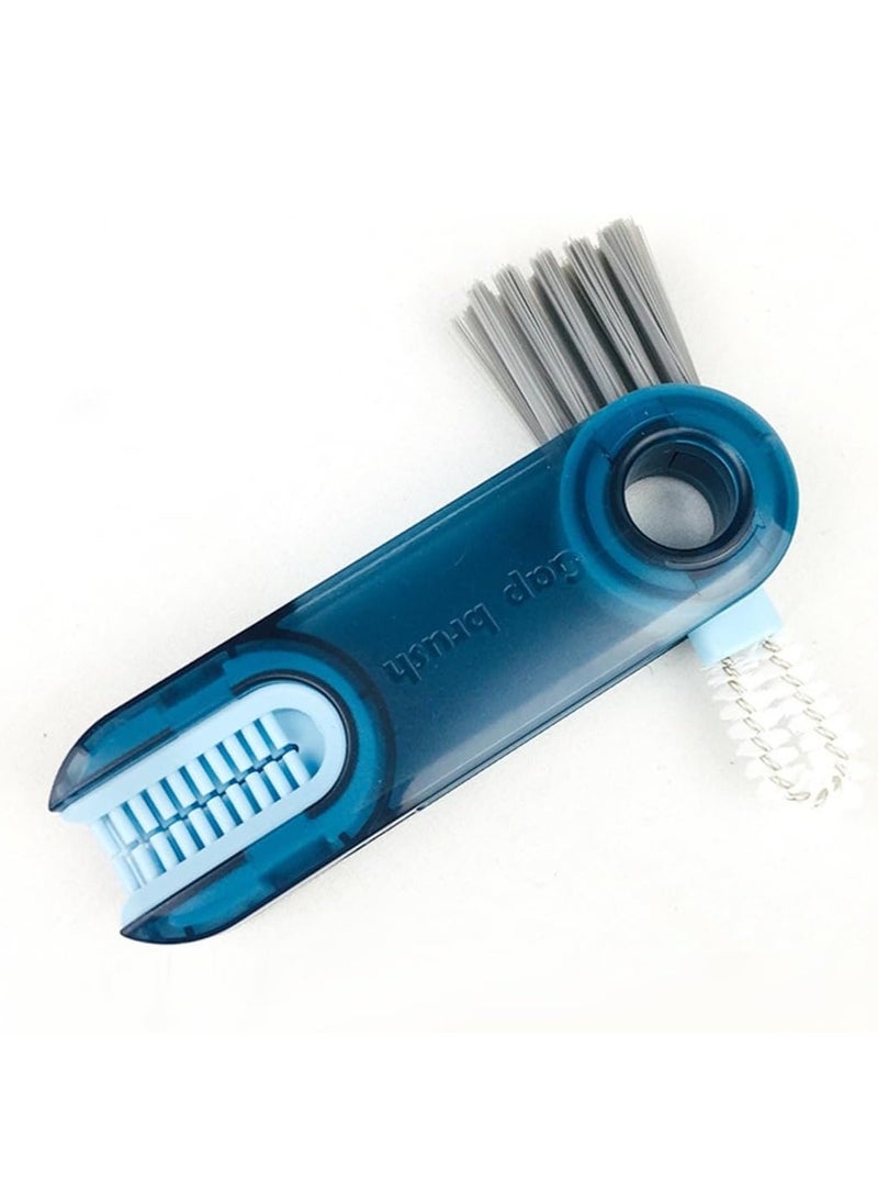 ECVV ECVV 3 in 1 Multifunctional Cleaning Brush U-Shaped Silicone Bottle Cleaner Brush Cup Lid Crevice Cleaning Brush Home Kitchen Cleaning Tools (Blue)  - Image 5
