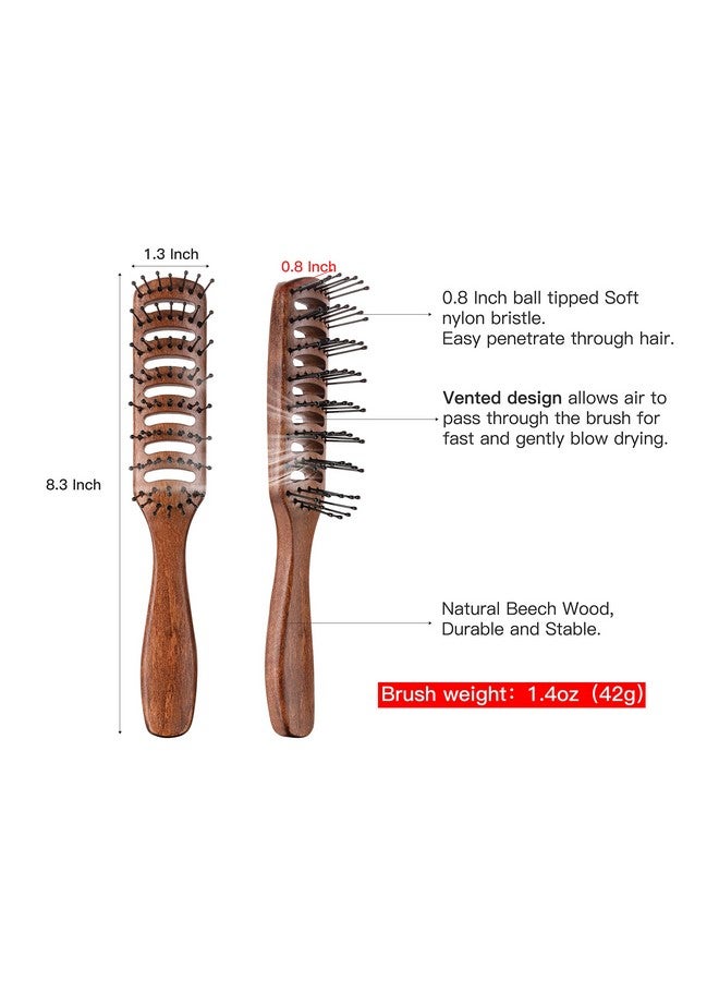 برفهير فرشاة شعر بفتحة تهوية لتجفيف الشعر، فرشاة شعر للرجال بفتحة تهوية لتكثيف الشعر بشعيرات كروية الرأس لتصفيف الشعر الجاف أو الرطب أو القصير أو المجعد أو المستقيم - Image 3