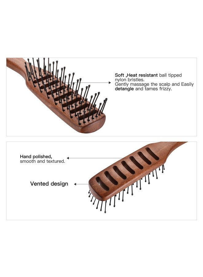 برفهير فرشاة شعر بفتحة تهوية لتجفيف الشعر، فرشاة شعر للرجال بفتحة تهوية لتكثيف الشعر بشعيرات كروية الرأس لتصفيف الشعر الجاف أو الرطب أو القصير أو المجعد أو المستقيم - Image 2