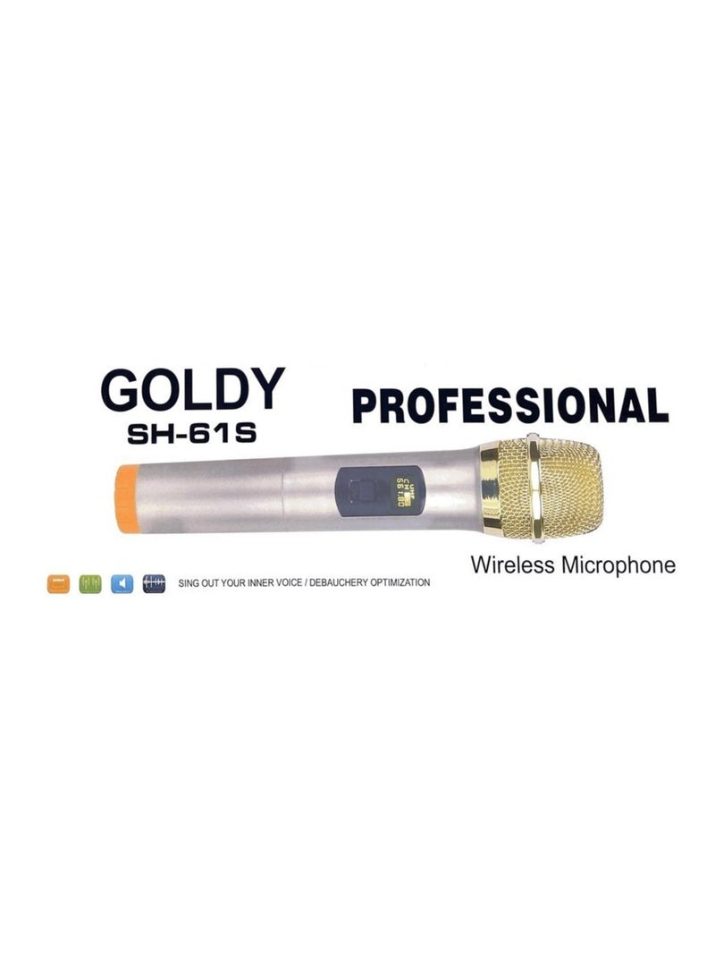 PLUG AND PLAY SINGLE WIRELESS MICROPHONE GOLDEN COLOR