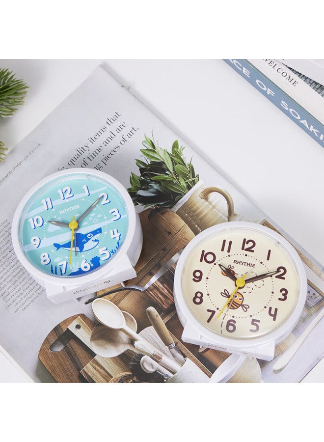 Rhythm Alarm Clock, Creative Student Alarm Watch, Quiet Fashionable Alarm Clock, Cute Bedside Clock For Children, 9.3cm Yellow Cre306nr72 - Image 1
