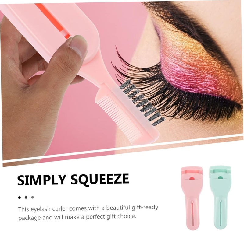 SMASOLO 2Pcs Eyelash Curling Clips with Lash Brush Lightweight Handheld Tools for Precise Curling Portable Beauty Makeup Accessories for Enhanced Eye Radiance - Image 2