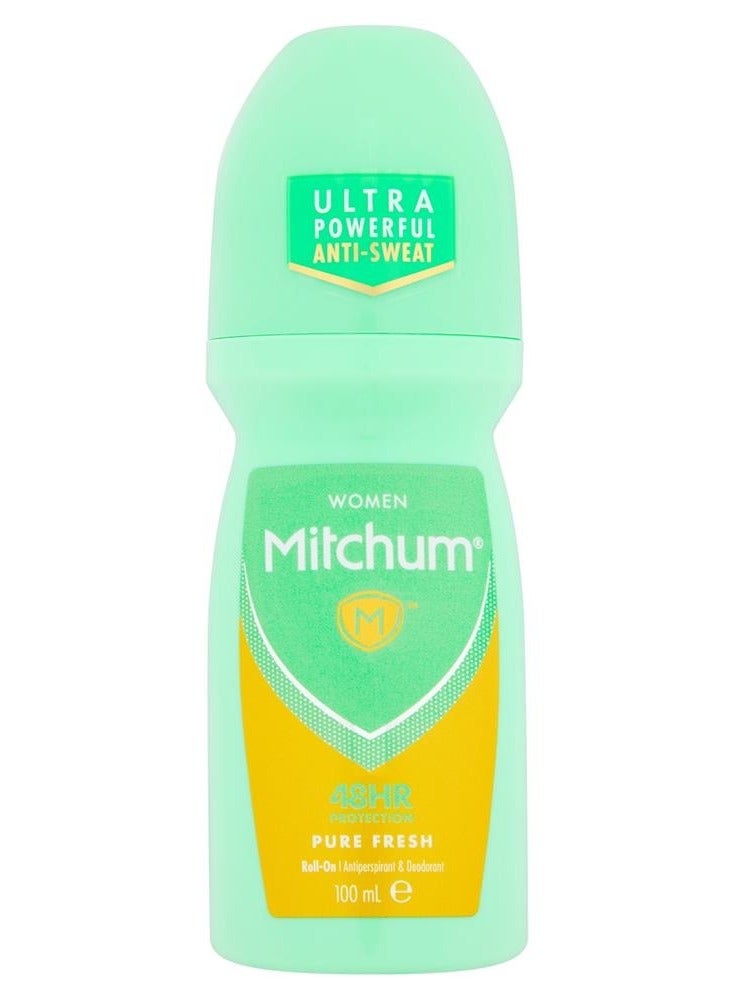 ميتشوم مزيل عرق رول اون بيور فريش للنساء، حماية متقدمة تدوم 48 ساعة، 100 مل