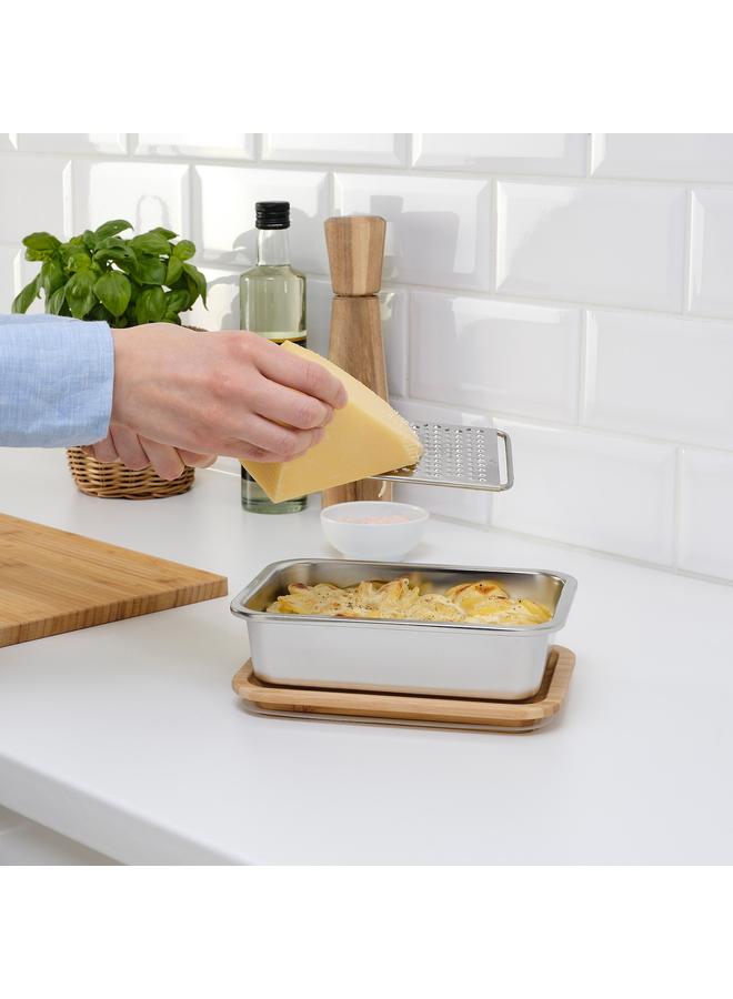 Zaboon Food container with lid, rectangular stainless steel/bamboo, 1.0 l - Image 2