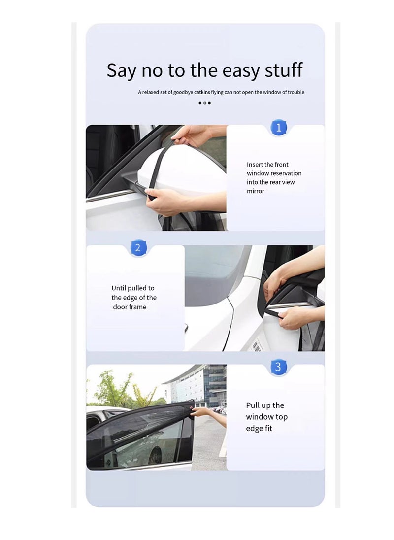 Generic - 2Pcs Car Screen Window Anti-mosquito Repellent Car Curtains Car Screen Mesh Car Window Cover Side Window Mosquito Net Sunshade - Image 1