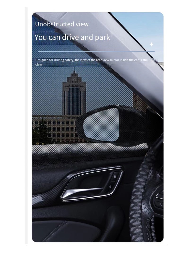 Generic - 2Pcs Car Screen Window Anti-mosquito Repellent Car Curtains Car Screen Mesh Car Window Cover Side Window Mosquito Net Sunshade - Image 1
