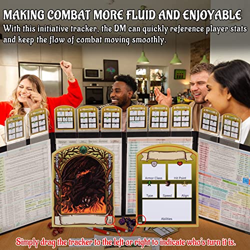 CZYY DND Initiative & Combat Tracker Set of 6PCS Erasable Acrylic Top on Screen with Character, Monster Insert Cards DM Tools, Accessories for Dungeons and Dragons, Pathfinder, TTRPGs - Image 3