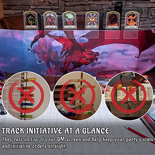CZYY DND Initiative & Combat Tracker Set of 6PCS Erasable Acrylic Top on Screen with Character, Monster Insert Cards DM Tools, Accessories for Dungeons and Dragons, Pathfinder, TTRPGs - Image 2