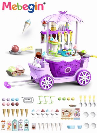 69 Pieces Ice Cream Cart and Pretend Play Food Set, 4 in 1 Simulation Ice-Cream Trolley Truck Kit, Mini Ice Cream Toys, Play House Toy, Ideal Gift for Kids Aged 3+ - pzsku/Z35888A859F23EE9568C8Z/45/1746509356/da0aa785-dfcc-4442-88c0-5789c0b98d20