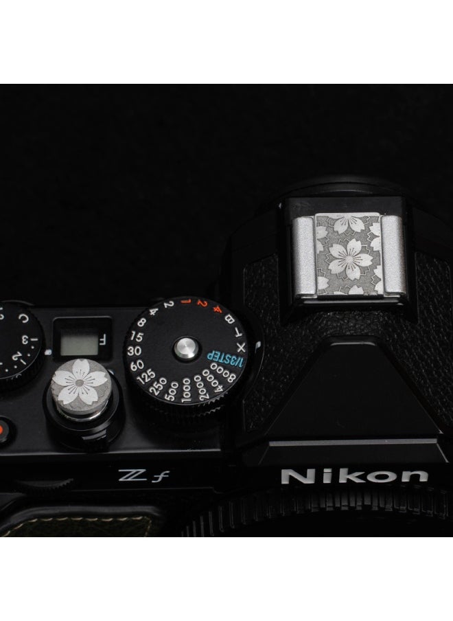 Suitable For Camera Xm5 Shutter Button Fuji Xt30 Second Generation Xt5x100vi Hot Boot Cover Nikon Leica Accessories-Color:Sakura Hot Shoe Cover + Threaded Shutter Button - Aluminum Alloy