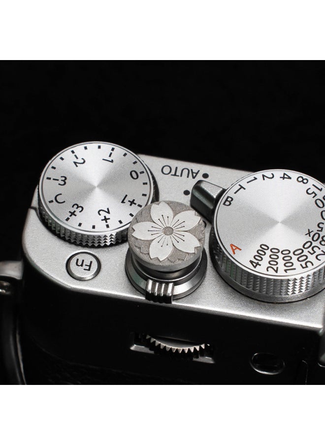 Suitable For Camera Xm5 Shutter Button Fuji Xt30 Second Generation Xt5x100vi Hot Boot Cover Nikon Leica Accessories-Color:Sakura Hot Shoe Cover + Threaded Shutter Button - Aluminum Alloy