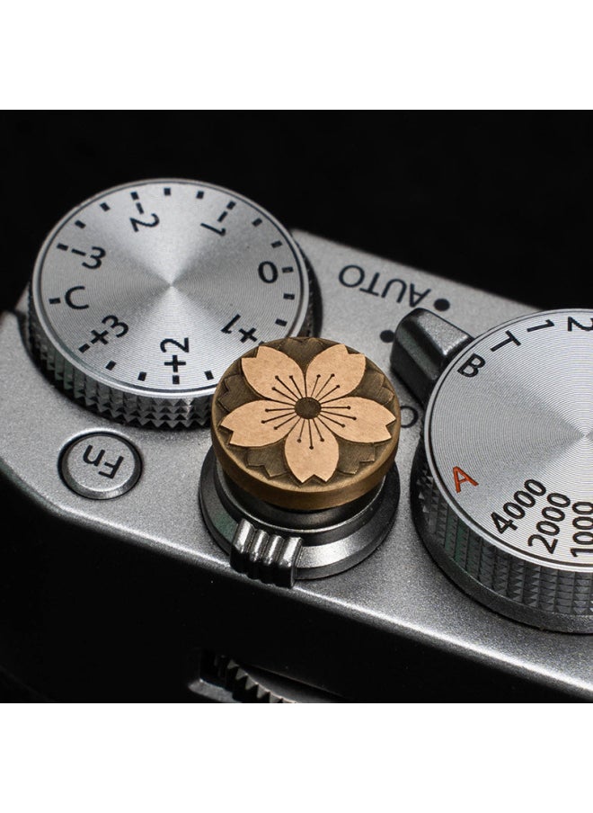 Suitable For Camera Xm5 Shutter Button Fuji Xt30 Second Generation Xt5x100vi Hot Boot Cover Nikon Leica Accessories-Color:Sakura Hot Shoe Cover + Threaded Shutter Button - Aluminum Alloy