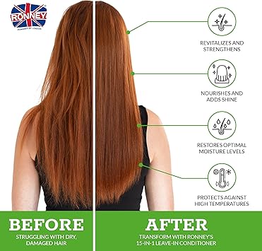 RONNEY 15in1 Leave in Conditioner Spray for Glossy Hair Hair Detangling Spray Heat Protector Moisturise Nourish Professional Leavein Hair Conditioner for Curly Hair Shine Spray - Image 3