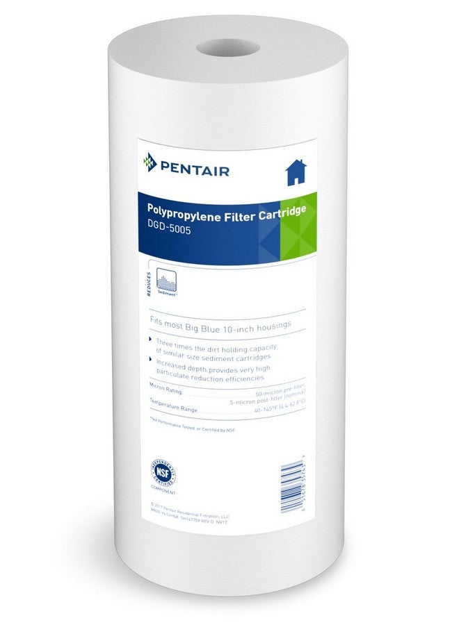 Pentek Pentair Pentek DGD-5005 Big Blue Water Filter, 10-Inch Whole House Sediment Filter Cartridge Replacement, Dual-Gradient Density Spun Polypropylene, 10" x 4.5", 5 Micron, Pack of 1 - Image 1