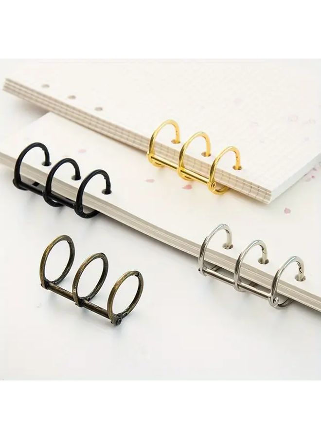 Black 3 Ring Binders Set For Half Letter Size Loose Leaf Books Albums Scrapbooks - Image 5