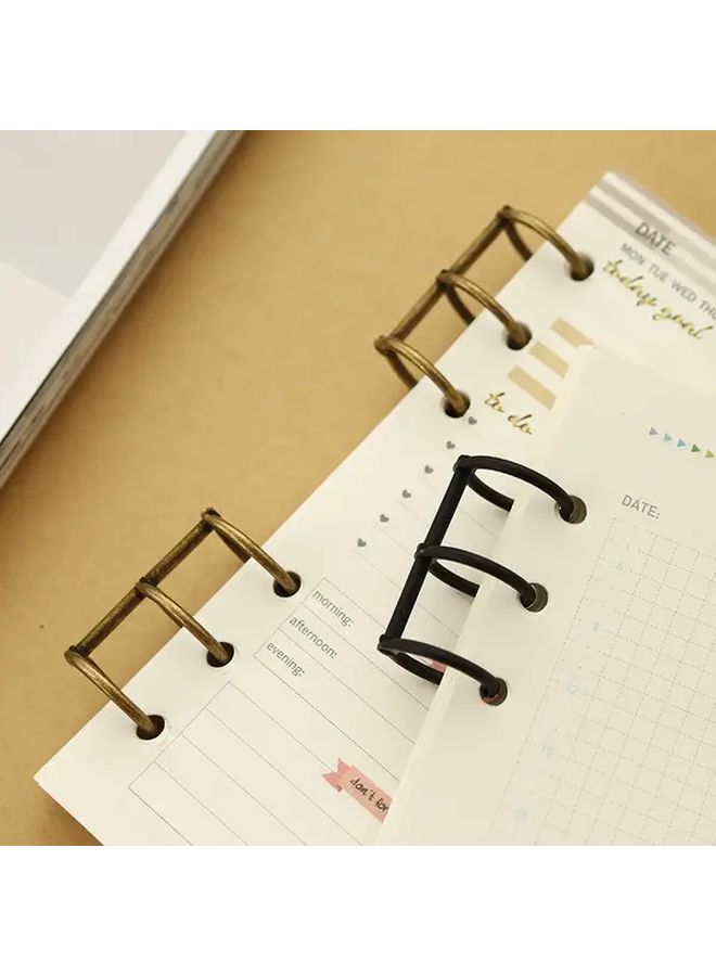 Black 3 Ring Binders Set For Half Letter Size Loose Leaf Books Albums Scrapbooks - Image 4