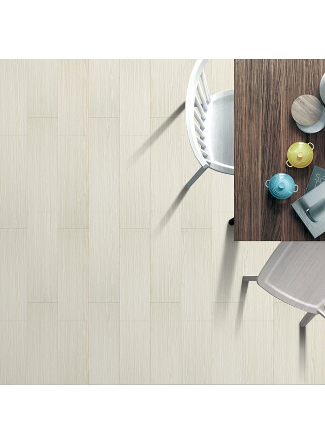 Generic - 10-Piece Wood Grain Floor Stickers Thickened PVC Tile Grey 15x45cm - Image 1