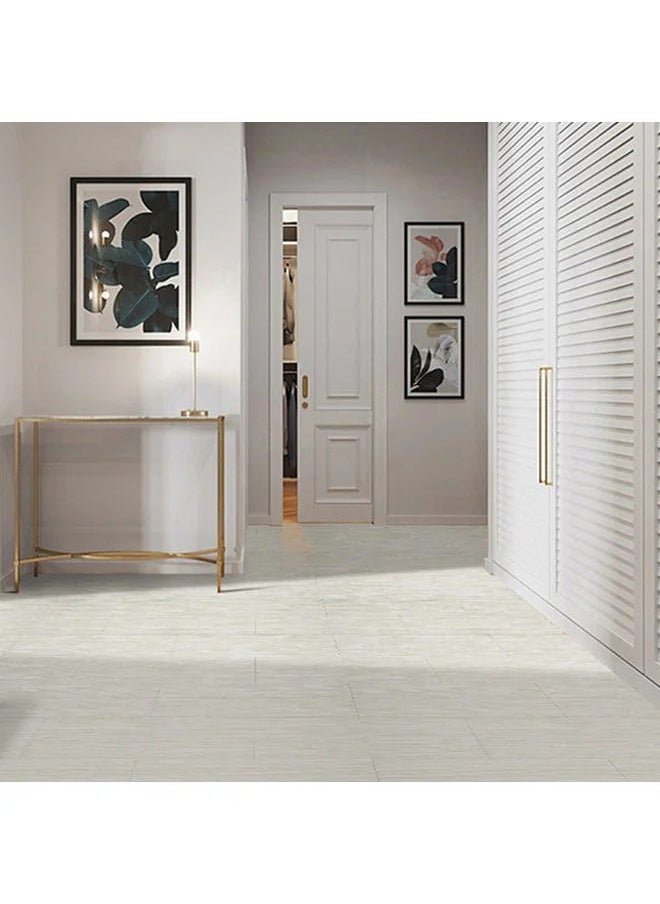 Generic - 10-Piece Wood Grain Floor Stickers Thickened PVC Tile Grey 15x45cm - Image 1