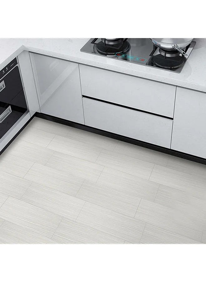 Generic - 10-Piece Wood Grain Floor Stickers Thickened PVC Tile Grey 15x45cm - Image 1