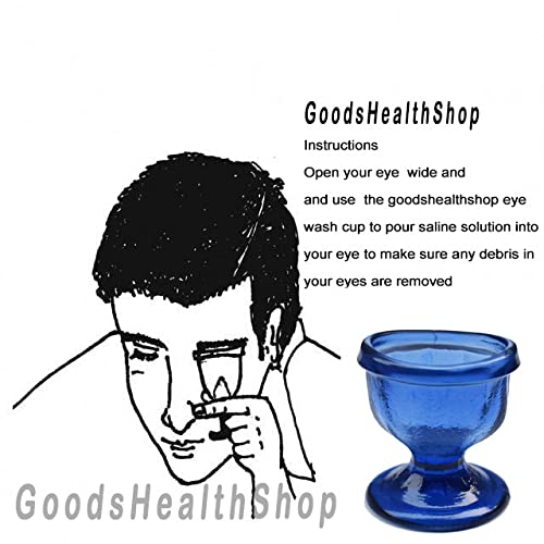 GoodsHealthShop GoodsHealthShop Glass Eye Wash Cup for Keep Your Eyes Clean and Healthy Soothing Relief from Allergens Irritants Makeup Dust Dry Eyes Eye Shaped Rim Snug Fit Set of 2 Blue  - Image 4