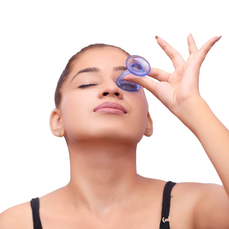GoodsHealthShop GoodsHealthShop Glass Eye Wash Cup for Keep Your Eyes Clean and Healthy Soothing Relief from Allergens Irritants Makeup Dust Dry Eyes Eye Shaped Rim Snug Fit Set of 2 Blue  - Image 5