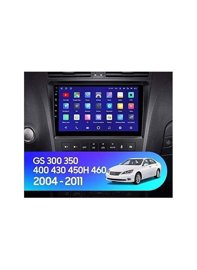 ستيريو سيارة أندرويد لسيارات لكزس GS300 GS350 GS400 GS430 GS450H GS460 2004 إلى 2011 4 جيجابايت رام 64 جيجابايت روم 9 بوصة يدعم Apple Carplay، MirrorLink WiFi BT، شاشة تعمل باللمس IPS مع كاميرا AHD متضمنة
