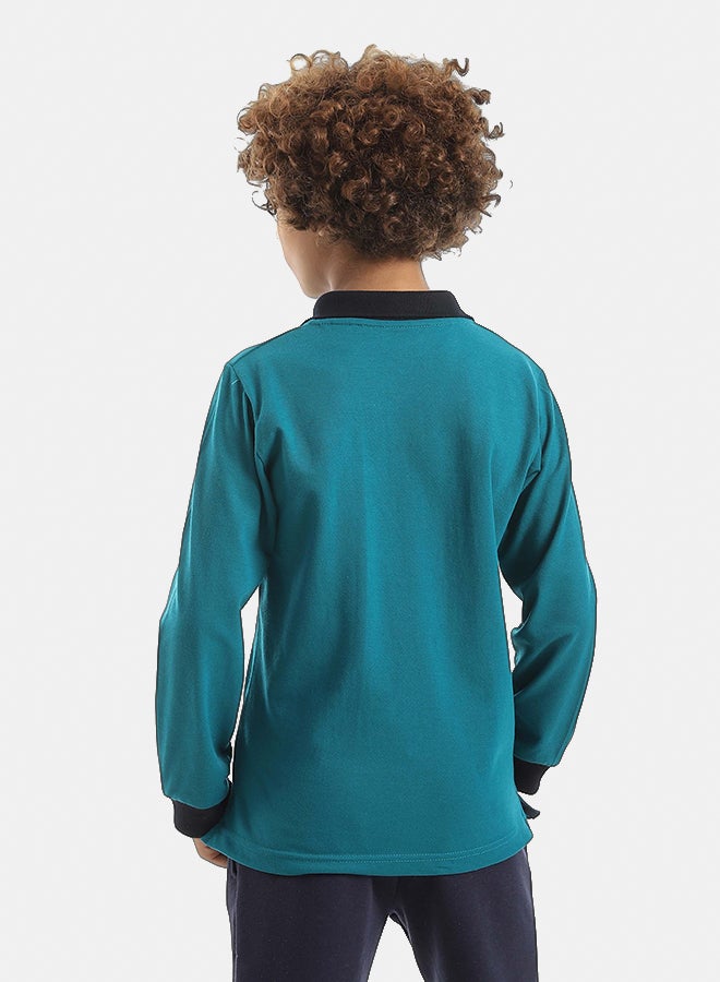 Red Circle Long sleeve polo t-shirt Kids Unisex - Image 5