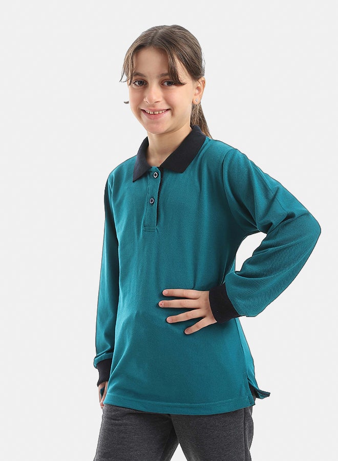 Red Circle Long sleeve polo t-shirt Kids Unisex - Image 4