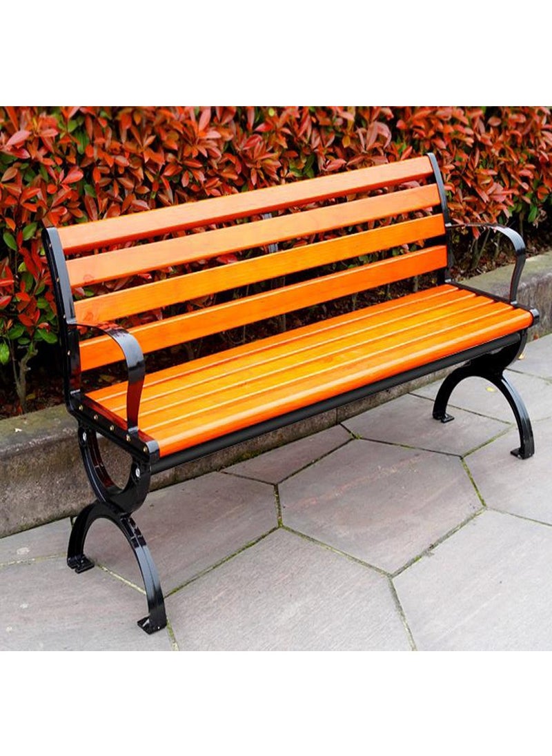 Generic Outdoor Steel Garden Bench 120X40X40cm, Weatherproof Garden Bench, Garden Bench Patio Furniture Chair Outdoor Bench, Slatted Seat for Park, Yard, Porch  - Image 1