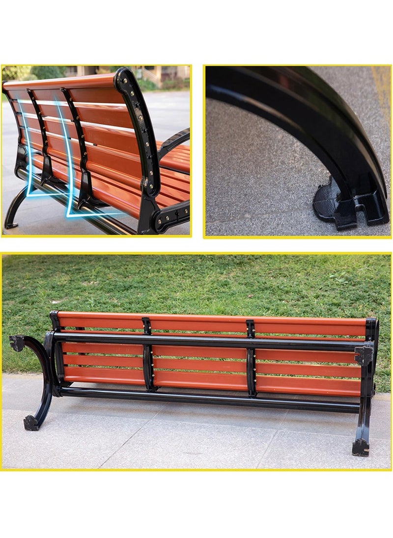 Generic Outdoor Steel Garden Bench 120X40X40cm, Weatherproof Garden Bench, Garden Bench Patio Furniture Chair Outdoor Bench, Slatted Seat for Park, Yard, Porch  - Image 5