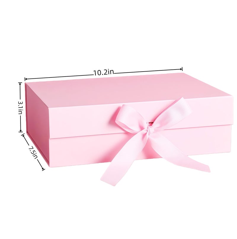 iefoah Pink Gift Box for Presents 10.2Ã—7.5Ã—3.1'' Gift Boxes with Lids Magnetic Closure Groomsman Bridesmaid Proposal Box for Wedding Birthday Valentine Bridal Showers Gift Packaging - Image 2