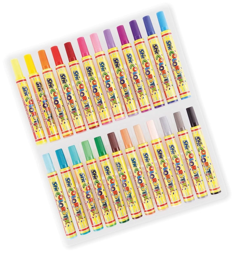 STIC Stic Colorstix 24 Shades Colour Thick Sketch Pens Set For Kids Art Kit Stationery Markers Items School Pack Artists Sketching Drawing Materials Craft Supplies Toy Return Gift ,Ink Multicolor  - Image 2