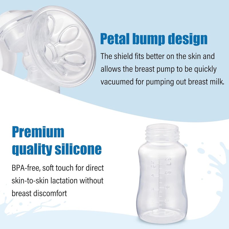 Elfzone Manual Breast Pump  Adjustable Suction Silicone Hand Pump Breastfeeding Small Portable Manual Breast Milk Catcher Baby Feeding Pumps  Accessories White Mothers Day Gifts - Image 4