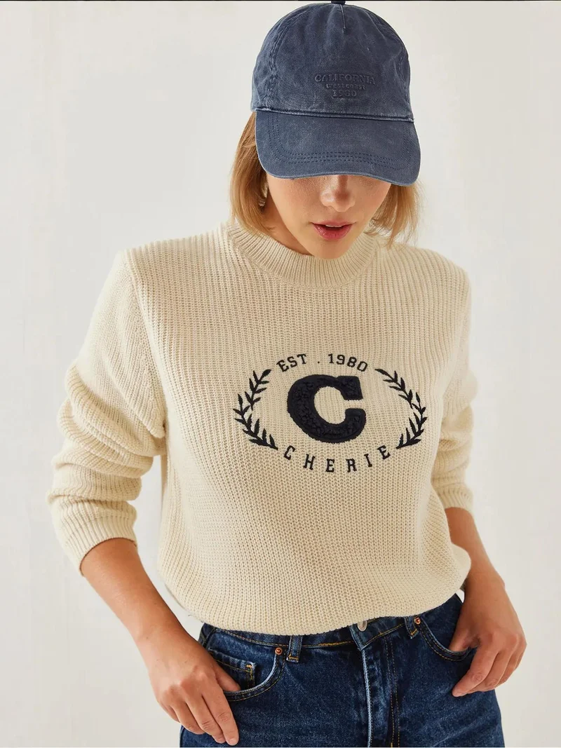 بيانكو لوتشي كنزة صوفية مطرزة بياقة دائرية من لوتشي