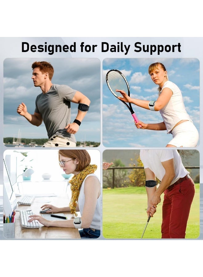 بوفان دعامة للمرفق، كم ضاغط قابل للتعديل مع بطانة تسمح بالتهوية لتخفيف آلام مرفق التنس، ودعامة داعمة لمرفق لاعبي الغولف أثناء تمارين الصالة الرياضية والأنشطة الرياضية للرجال والنساء - Image 5