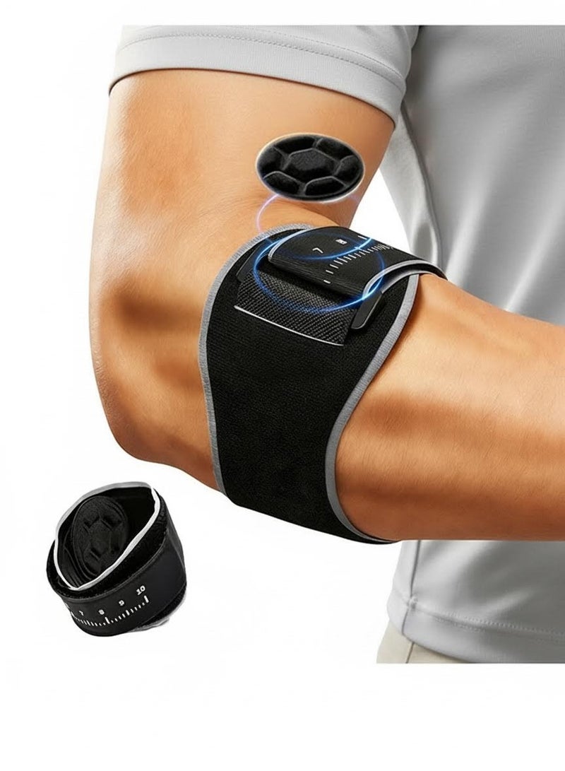 بوفان دعامة للمرفق، كم ضاغط قابل للتعديل مع بطانة تسمح بالتهوية لتخفيف آلام مرفق التنس، ودعامة داعمة لمرفق لاعبي الغولف أثناء تمارين الصالة الرياضية والأنشطة الرياضية للرجال والنساء - Image 1