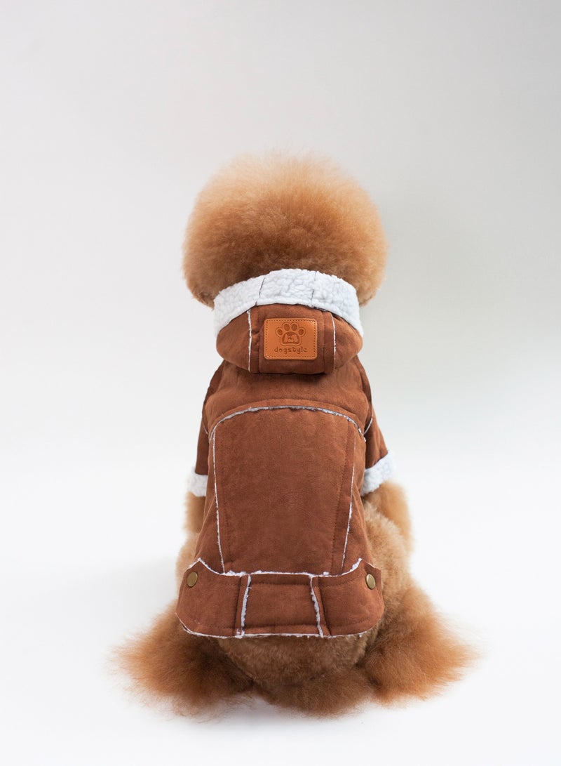 Loquat A pet dog wears a coat and a hat Brown  - Image 3