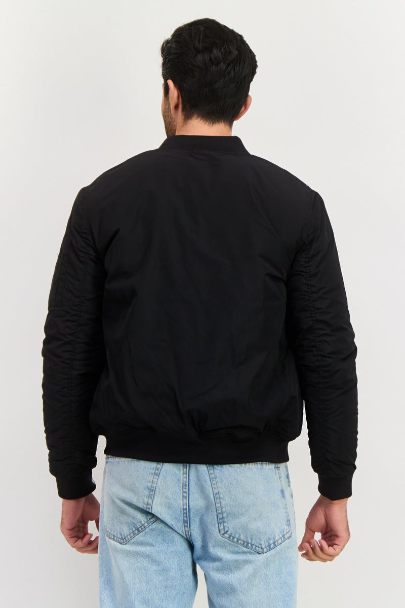 GOOD FOR NOTHING Men Brand Logo Bomber Jacket, Black - Image 3
