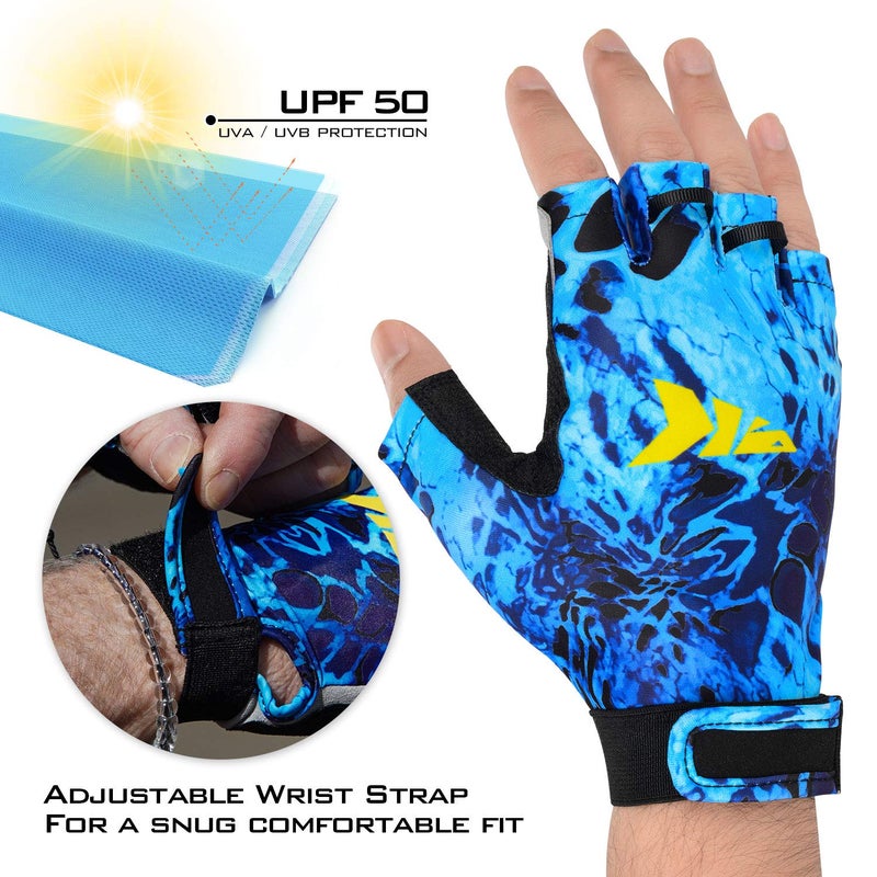 KastKing Gill Raker Gloves UPF50+ Fishing Gloves UV Protection Gloves Sun Gloves for Men Or Women for Fishing, Outdoor, Kayaking, Rowing, Sailing, Canoeing, Hiking, Biking - Shoreline Prym1, Large - Image 2