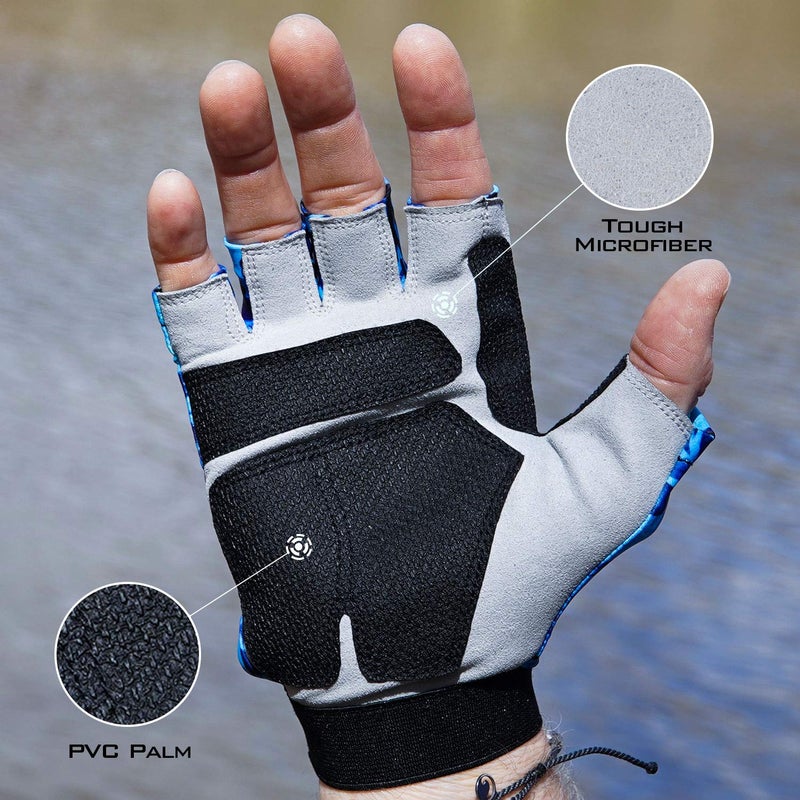 KastKing Gill Raker Gloves UPF50+ Fishing Gloves UV Protection Gloves Sun Gloves for Men Or Women for Fishing, Outdoor, Kayaking, Rowing, Sailing, Canoeing, Hiking, Biking - Shoreline Prym1, Large - Image 3