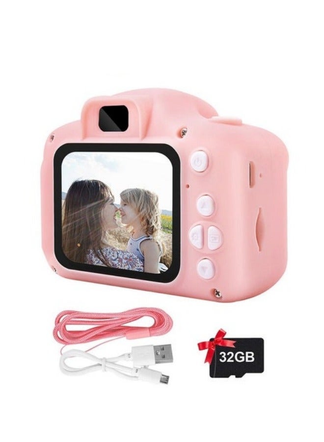 ميكسد كاميرا لعبة أطفال، كاميرا فيديو رقمية عالية الدقة 1080P HD للأطفال الصغار مع بطاقة SD سعة 32G وحبل، كاميرا سيلفي محمولة عالية الدقة 13 مليون بكسل مع خاصية التصوير في التوقيت، هدية مثالية للأطفال - Image 1