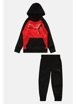 PUMA Kids Boy 2 Pieces Sports Fit Hoodie And Sweatpants Set, Red  - Image 1
