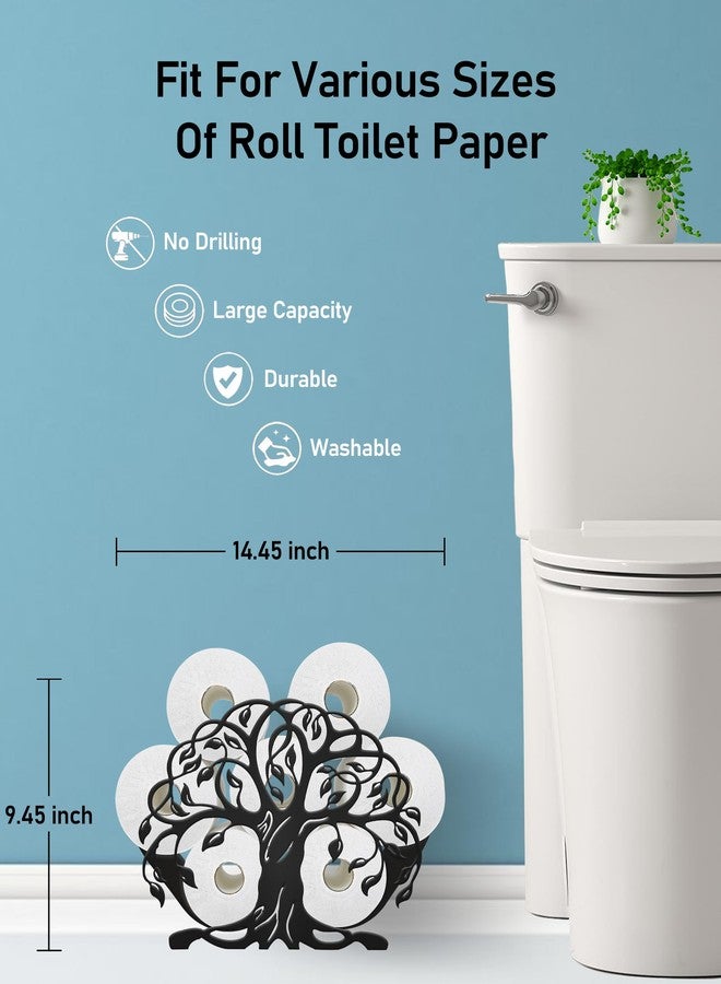 Wigag Life of Tree Toilet Paper Holder Stand for Extra 8 Rolls, Funny Decorative Free Standing Toilet Paper Storage, Farmhouse Bathroom Animal Decor Accessories Storage Cabinet - Image 3