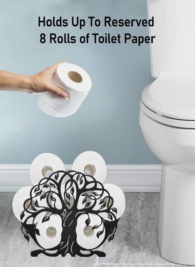 Wigag Life of Tree Toilet Paper Holder Stand for Extra 8 Rolls, Funny Decorative Free Standing Toilet Paper Storage, Farmhouse Bathroom Animal Decor Accessories Storage Cabinet - Image 2