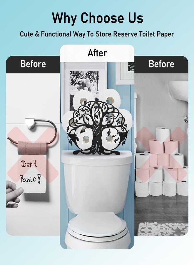 Wigag Life of Tree Toilet Paper Holder Stand for Extra 8 Rolls, Funny Decorative Free Standing Toilet Paper Storage, Farmhouse Bathroom Animal Decor Accessories Storage Cabinet - Image 4