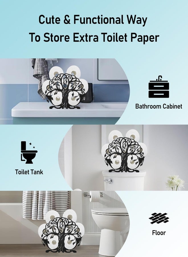 Wigag Life of Tree Toilet Paper Holder Stand for Extra 8 Rolls, Funny Decorative Free Standing Toilet Paper Storage, Farmhouse Bathroom Animal Decor Accessories Storage Cabinet - Image 5
