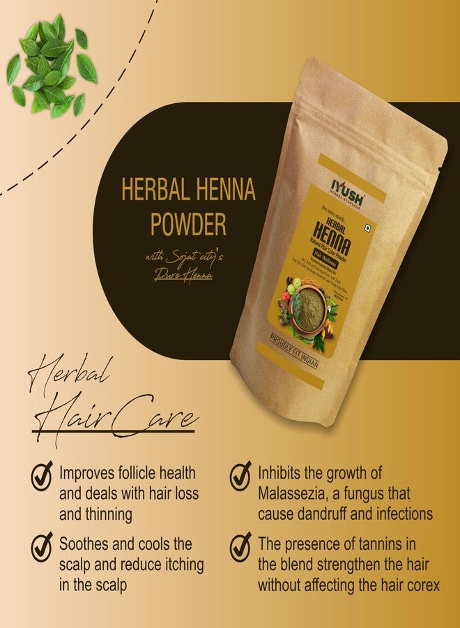 IYUSH Herbal Ayurveda Herbal Mehndi for Hair with 19 Natural Herbs - 400gm | Herbal Mehandi for Hair | Herbal Henna Powder for Hair | Natural Hair Colour | Herbal Hair Colour | - Image 3