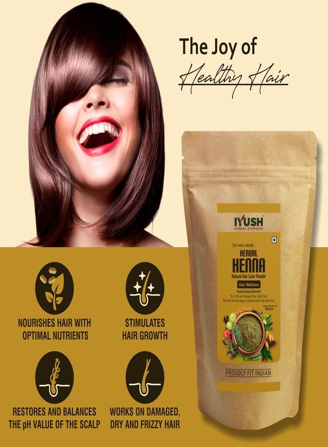 IYUSH Herbal Ayurveda Herbal Mehndi for Hair with 19 Natural Herbs - 400gm | Herbal Mehandi for Hair | Herbal Henna Powder for Hair | Natural Hair Colour | Herbal Hair Colour | - Image 4