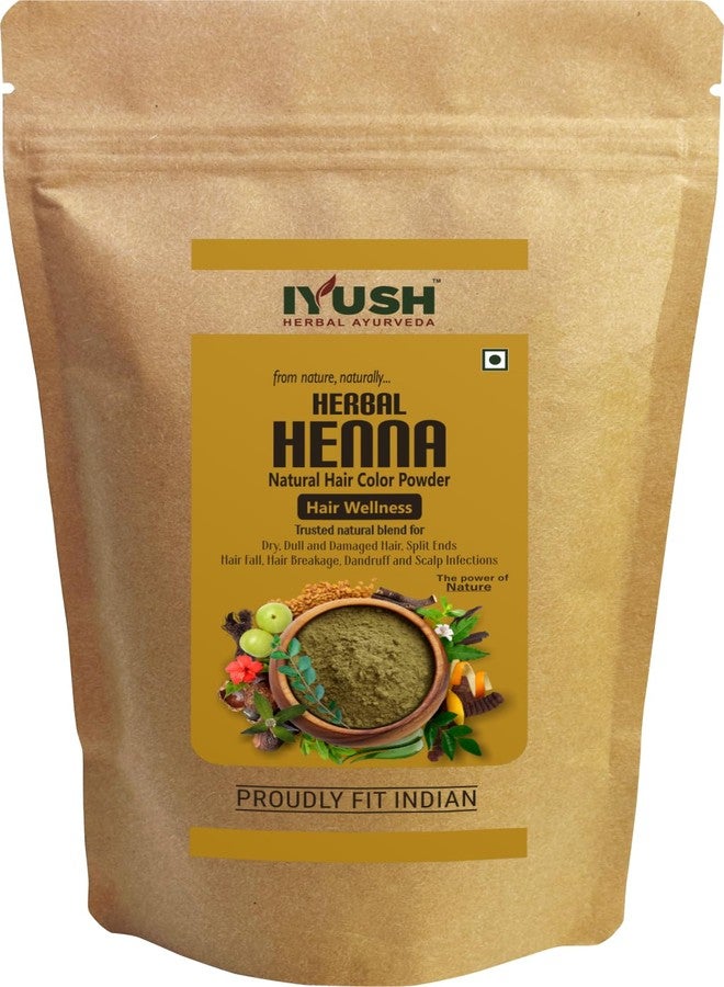 IYUSH Herbal Ayurveda Herbal Mehndi for Hair with 19 Natural Herbs - 400gm | Herbal Mehandi for Hair | Herbal Henna Powder for Hair | Natural Hair Colour | Herbal Hair Colour | - Image 1