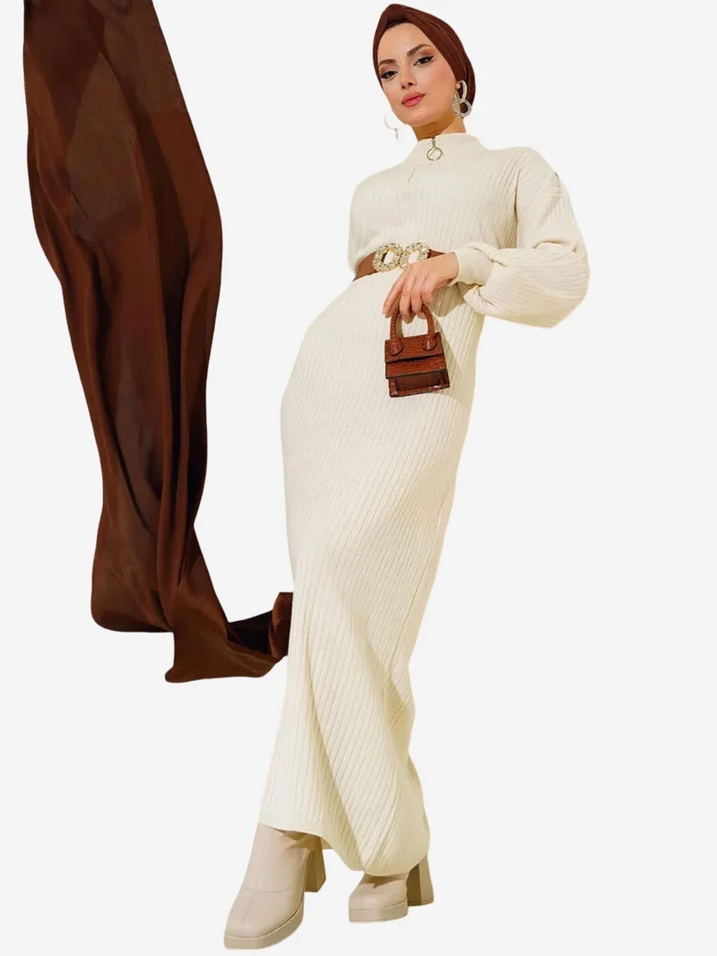 BDART Maxi Turtleneck Ribbed Knit Dress